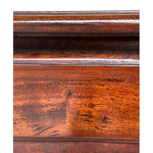 125 - WRITING TABLE, George III mahogany, rectangular with full width drawer and inner chamferred square s... 