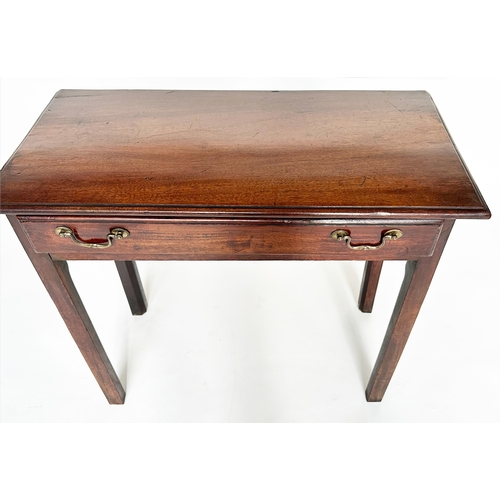 125 - WRITING TABLE, George III mahogany, rectangular with full width drawer and inner chamferred square s... 