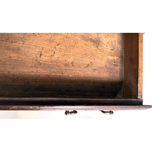 125 - WRITING TABLE, George III mahogany, rectangular with full width drawer and inner chamferred square s... 