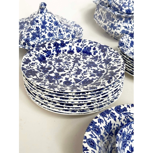 144 - DINNER SERVICE, Burleigh Staffordshire, England 'ARDEN' blue and white mostly, eight place settings,... 