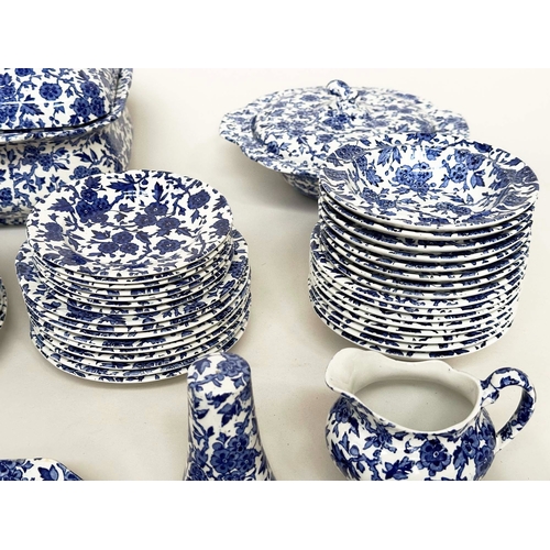 144 - DINNER SERVICE, Burleigh Staffordshire, England 'ARDEN' blue and white mostly, eight place settings,... 