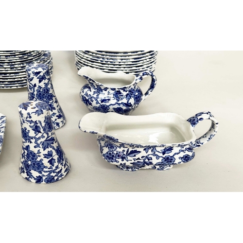 144 - DINNER SERVICE, Burleigh Staffordshire, England 'ARDEN' blue and white mostly, eight place settings,... 