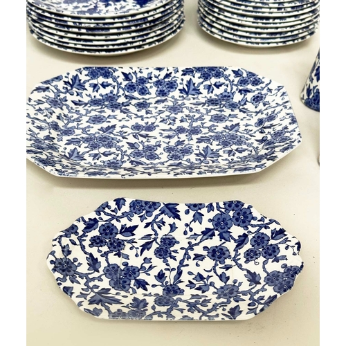 144 - DINNER SERVICE, Burleigh Staffordshire, England 'ARDEN' blue and white mostly, eight place settings,... 