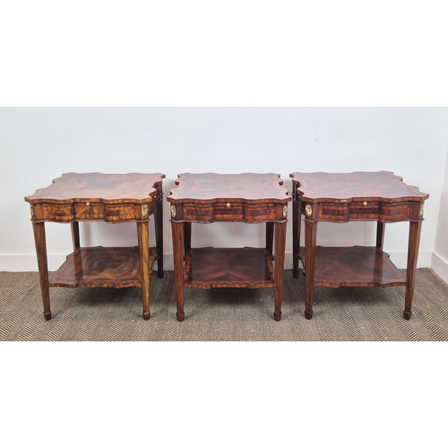 242 - MAITLAND-SMITH SIDE TABLES, a set of three, 67cm H x 61cm x 61cm. (3)