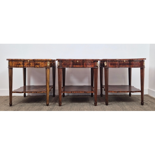 242 - MAITLAND-SMITH SIDE TABLES, a set of three, 67cm H x 61cm x 61cm. (3)