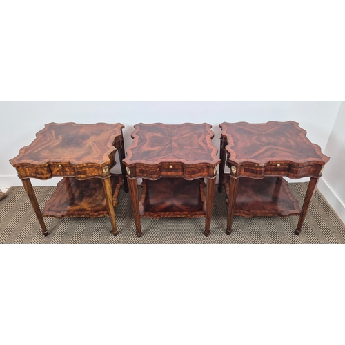 242 - MAITLAND-SMITH SIDE TABLES, a set of three, 67cm H x 61cm x 61cm. (3)