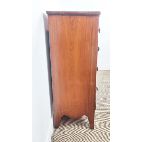 276 - BOWFRONT CHEST, early Victorian mahogany of five drawers, 106cm H x 107cm W x 52cm D.