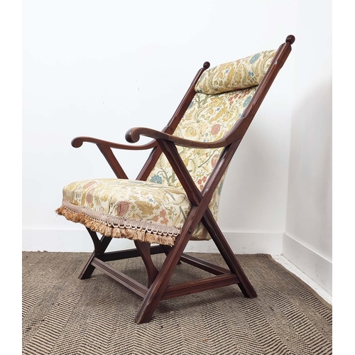 277 - ARMCHAIR, Victorian aesthetic walnut, circa 1875, with floral upholstery, 95cm H x 56cm W x 80cm D.