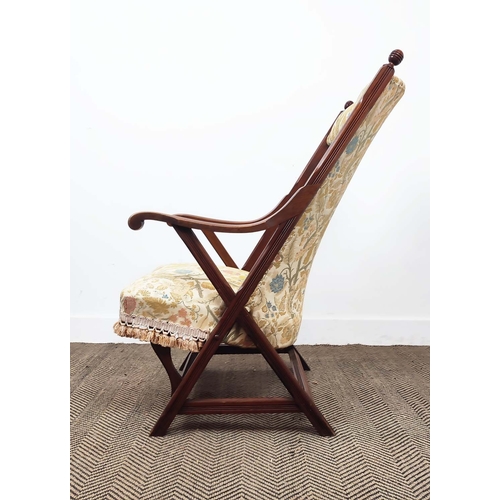 277 - ARMCHAIR, Victorian aesthetic walnut, circa 1875, with floral upholstery, 95cm H x 56cm W x 80cm D.