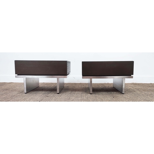 307 - SIDE TABLES, a pair, 1970's Italian style, each with a drawer, 55cm x 43.5cm x 36cm approx. (2)