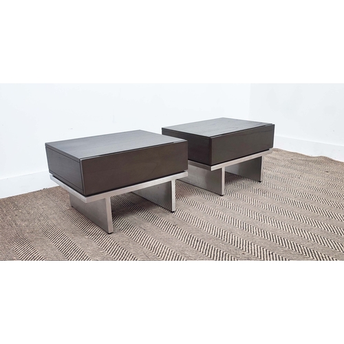 307 - SIDE TABLES, a pair, 1970's Italian style, each with a drawer, 55cm x 43.5cm x 36cm approx. (2)