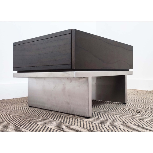 307 - SIDE TABLES, a pair, 1970's Italian style, each with a drawer, 55cm x 43.5cm x 36cm approx. (2)