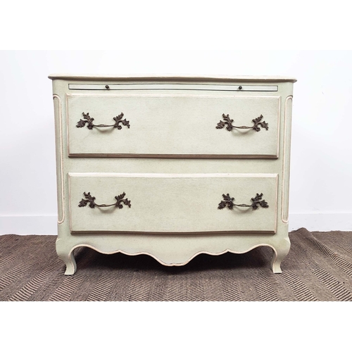 385 - JULIAN CHICHESTER COMMODE, the brushing slide, in a painted finish over two drawer, 100cm W x 60cm D... 