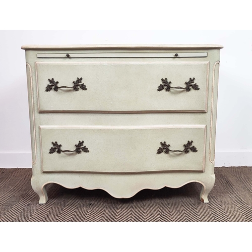 386 - JULIAN CHICHESTER COMMODE, the brushing slide, in a painted finish over two drawer, 100cm W x 60cm D... 