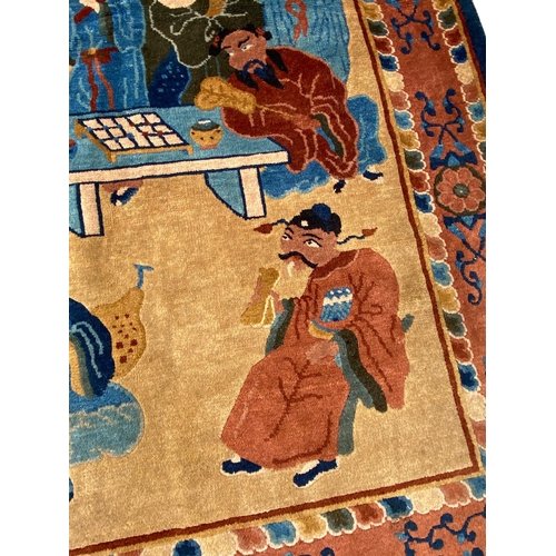 99 - ANTIQUE CHINESE PEKING RUG, 220cm x 126cm.