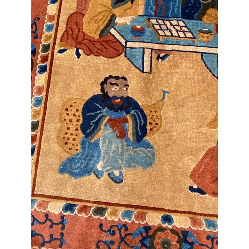 99 - ANTIQUE CHINESE PEKING RUG, 220cm x 126cm.