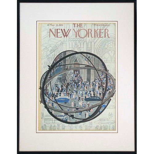 58 - SET OF SIX, original, 'New Yorker' magazine cover lithographic prints, circa 1940s, each example sig... 