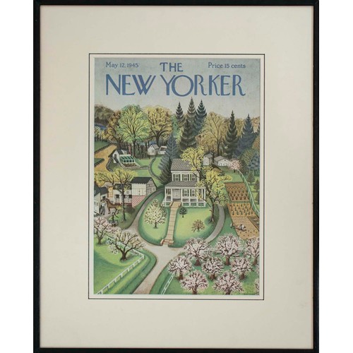 58 - SET OF SIX, original, 'New Yorker' magazine cover lithographic prints, circa 1940s, each example sig... 