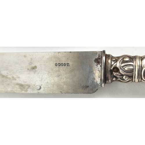 2 - MAISON ODIOT SILVER KNIVES, a set of eleven, 19th century French silver, marked to steel blades Odio... 