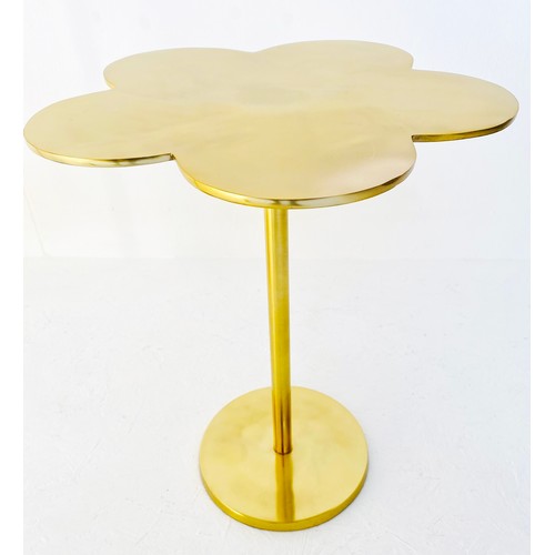 383 - SIDE TABLES, a pair, gilt metal clover leaf design, 51cm x 41cm x 41cm. (2)