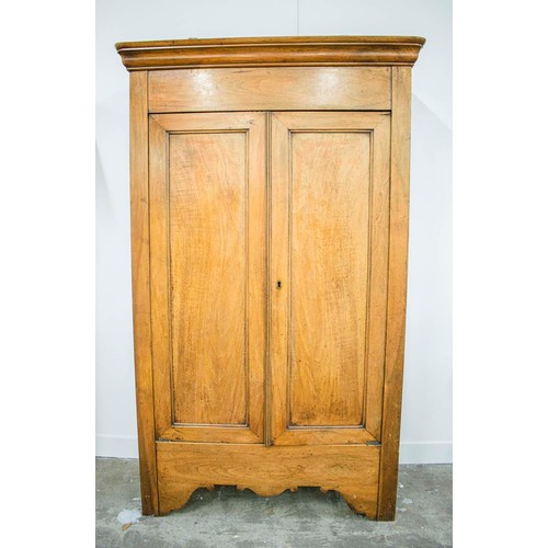 525 - ARMOIRE, mid 19th century continental walnut with two doors enclosing a shelf and hanging rail, 20cm... 