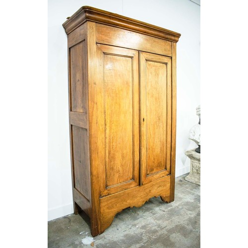 525 - ARMOIRE, mid 19th century continental walnut with two doors enclosing a shelf and hanging rail, 20cm... 