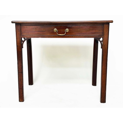 532 - WRITING TABLE, George III mahogany, rectangular with full width frieze drawer and inner chamferred, ... 