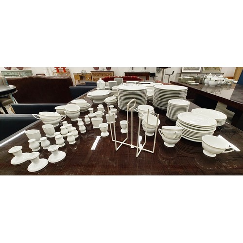 27 - A ROSENTHAL 'MARIA' WHITE DINNER AND TEA SERVICE, comprising, dinner plates, side plates, soup cups ... 