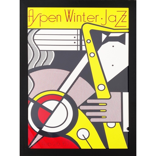 98 - ROY LICHTENSTEIN (1923-1997), 'Aspen winter jazz poster', 1967, screenprint, 101cm x 65cm, framed.