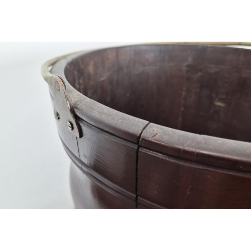 175 - PEAT BUCKET, with a brass handle, 30cm x 36cm H.