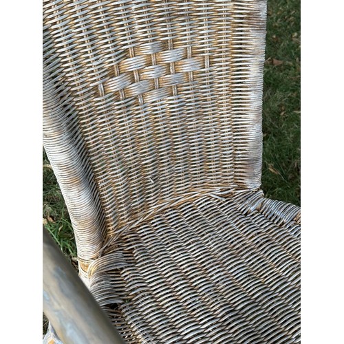 522 - CONSERVATORY ARMCHAIRS, a pair, 1930s rattan bamboo framed and cane bound, 57cm W. (2)