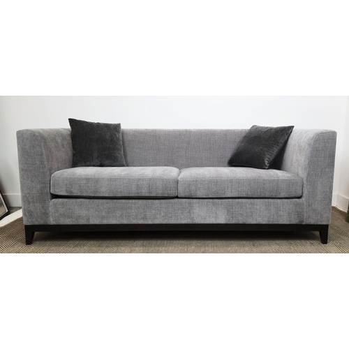 317 - BESPOKE SOFA LONDON SOFA, grey upholstery, 200cm x 86cm x 74cm H.