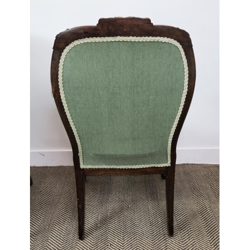 224 - ARMCHAIRS, a pair, George IV simulated rosewood in green velvet, 97cm H x 66cm W 55cm D. (2)