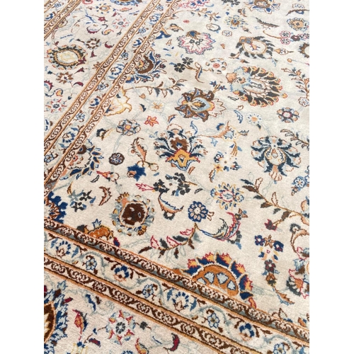 111 - ANTIQUE PERSIAN KASHAN CARPET, 390cm x 307cm.