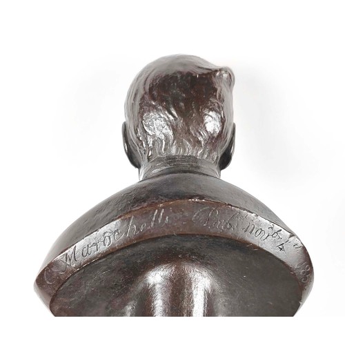 6 - BRONZE BUST OF THE DUKE OF WELLINGTON, signed to the reverse C. Marochetti pub'd November 4th 1852 o... 