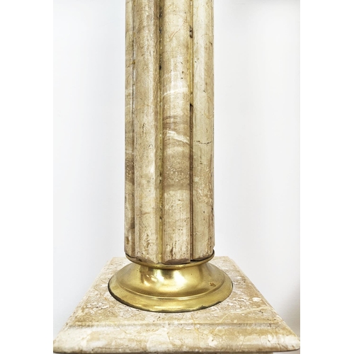 451 - PEDESTAL COLUMNS, a pair, marble and gilt metal, 104cm H x 26cm. (2)