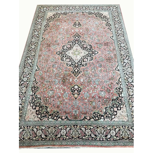 117 - FINE KASHMIR SILK CARPET, 310cm x 212cm.