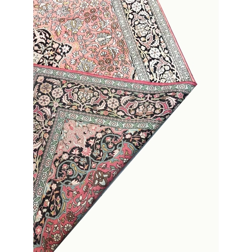 117 - FINE KASHMIR SILK CARPET, 310cm x 212cm.