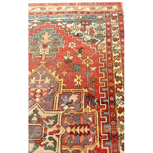 118 - ANTIQUE HERIZ RUG, 212cm x 138cm.