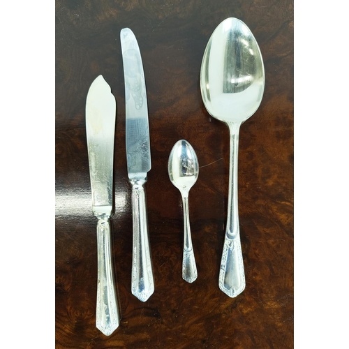 12 - A GLADWIN LTD CANTEEN OF SILVER PLATED CUTLERY, comprising twelve place settings, including dinner k... 