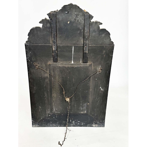 137 - DUTCH REPOUSSÉ WALL MIRROR, 19th century Dutch ebony moulded frame and silvered repoussé panels with... 