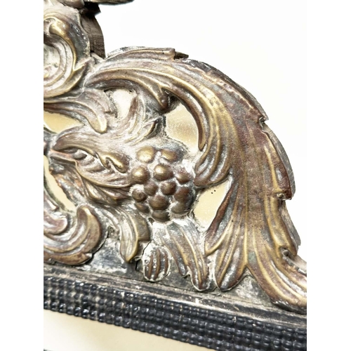 137 - DUTCH REPOUSSÉ WALL MIRROR, 19th century Dutch ebony moulded frame and silvered repoussé panels with... 