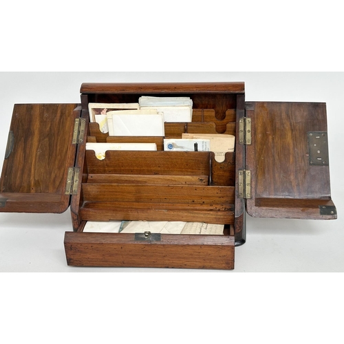 160 - STATIONERY BOXES, Victorian burr walnut with sloping two door front, fitted interior and blind botto... 