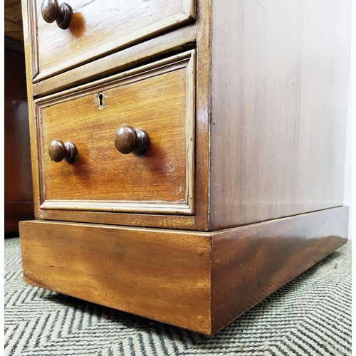 219 - PEDESTAL DESK, Victorian mahogany, circa 1870, with green leather top above nine drawers on castors,... 