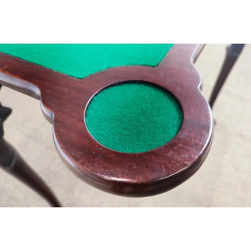 220 - CARD TABLE, Georgian and later mahogany with green baize playing surface and frieze drawer, 80cm W x... 