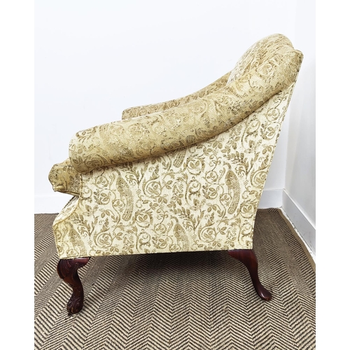 226 - ARMCHAIR, with carved supports, 81cm W x 96cm H.