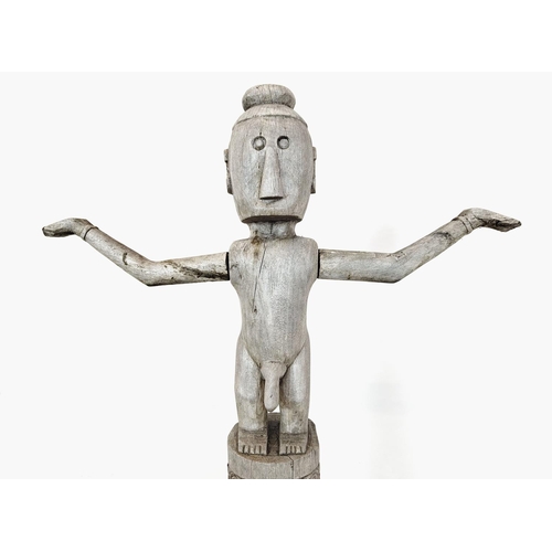 23 - CARVED FIGURE, wooden, 162cm H.