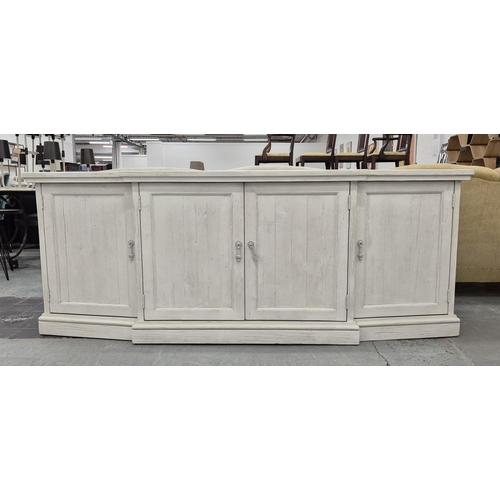 415 - ATTRIBUTED TO ONE.WORLD LOURMARIN WHITE SIDEBOARD,208cm x 55cm x 79.5cm.