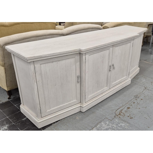 415 - ATTRIBUTED TO ONE.WORLD LOURMARIN WHITE SIDEBOARD,208cm x 55cm x 79.5cm.