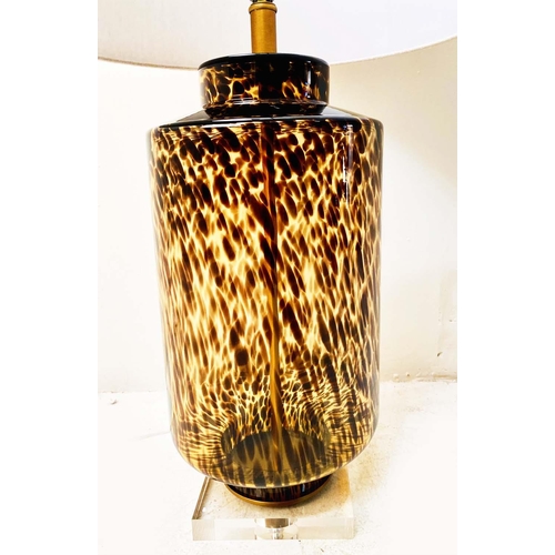 418 - TABLE LAMP, Murano style tortoise shell style glass, 75cm H x 40cm W x 40cm D.